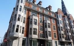 The exterior of high-end serviced offices in Fitzrovia