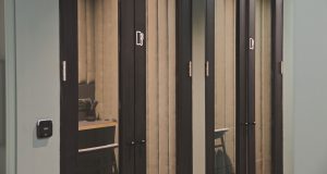 Private work booths at the 2 Stephen Street office building